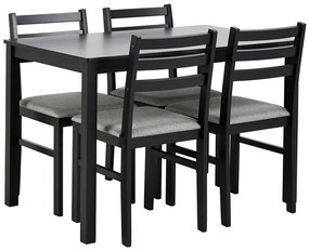 Sada jedálenského stola a 4 ks stoličiek EMILY čierna