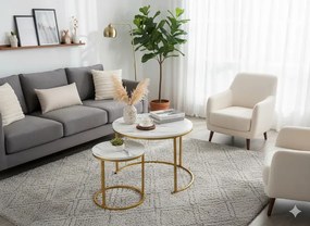 Sada 2 konferenčných stolíkov MILL biela FAT1459