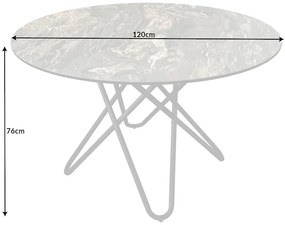 Jedálenský stôl Kruhový 120cm prírodný kameň keramika
