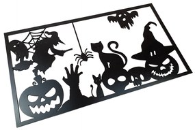 Veselá Stena Drevená nástenná dekorácia Halloween čierny