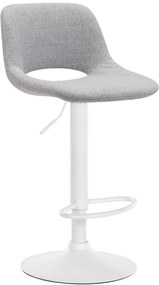 Barová stolička Camden - látka, biely rám - Svetlo sivá