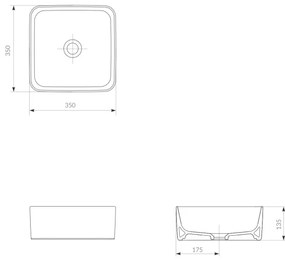 Cersanit K114-007-ECO - Umývadlo na dosku CREA 35x35 cm keramika/lesklá biela