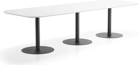 Stôl METRIC, zaoblené rohy, 3000x1000x720 mm, čierna/biela