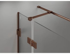 Mexen Lunar T, sklápací sprchový kút ľavý 125 x 100 cm, 8mm číre sklo, profil ružové zlato, 834T-125-100-60-00-L