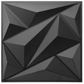 Obkladové panely 3D PVC Iceberg black rozmer 500 x 500 mm, hrúbka 1 mm