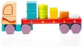 CUBIKA 13425 Nákladné auto s geometrickými tvarmi - drevené puzzle 19 dielikov