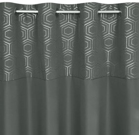 Originálny tmavo sivý záves so zavesením na kruhy 140x250 cm Šírka: 140 cm | Dĺžka: 250 cm