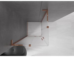 Mexen Velar L Duo, sprchový kút s posuvnými dverami 90 x 90 cm, 8mm sklo námraza, ružové zlato, 871-090-090-02-33-60