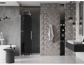 Mexen Velar, posuvné sprchové dvere do otvoru 110 cm, 8mm šedé sklo, biela matná, 871-110-000-41-20