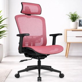 Ergonomická kancelárska stolička HC-1045 so sieťovaným operadlom - ružová