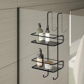 Gedy - Nástenná polica do sprchy CHROM LINE 49x24 cm matná čierna