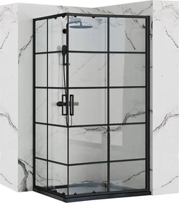 Obdĺžnikový sprchovací kút REA CONCEPT 80x100 cm, čierny/transparent - bez vaničky
