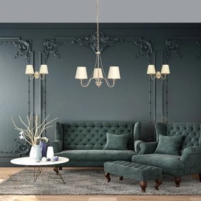 Luster na reťazi MALBO 3xE27/15W/230V béžová