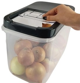 Dóza na potraviny, veľkokapacitný box SLOP, sivé posuvné veko – 10 l