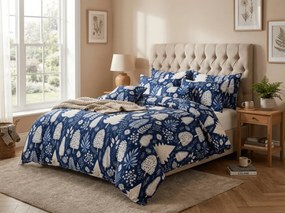Obliečky z mikrovlákna INDIGO BLOOM modré Rozmer obliečky: 2 ks 70 x 90 cm | 200 x 220 cm