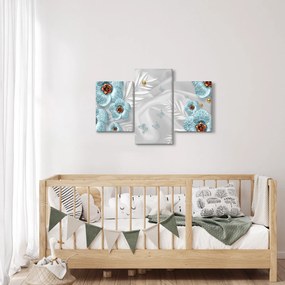 Obraz - 3D modré kvety (90x60 cm)