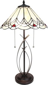 Stolná lampa Tiffany Red Dot - 39x69 cm E27/max 2x60W