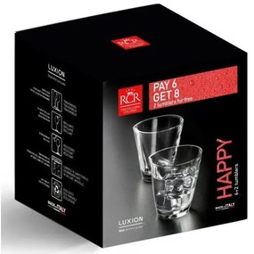 RCR HAPPY POHÁR NA WHISKY SADA 6+2KS 315 ML