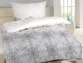 Obliečky Mandala, šedo-biele%