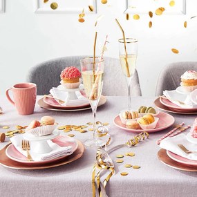 GOLDEN TWENTIES Poháre na sekt so zlatým okrajom