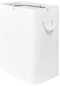 Kôš na bielizeň bambusový 100 l biely