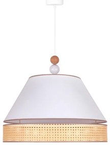 Duolla - Luster na lanku AVIGNON 1xE27/15W/230V pr. 60 cm biela/ratan