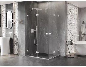 Mexen Lunar-F Duo, skladací sprchový kút 85 x 80 cm, 8mm číre sklo, biely profil, 836-085L-080P-20-00
