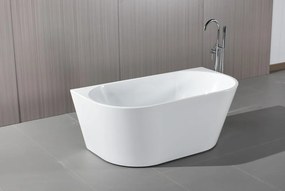 Erga Norah, voľne stojaca vaňa ku stene 170x78 cm + odtoková zátka, biela lesklá, ERG-NORAH-170078-WH-WH