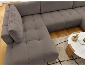 Taupe rozkladacia/s úložným priestorom rohová pohovka (ľavý roh/do tvaru "U") Fuji – Bobochic Paris