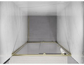 Mexen Exo, posuvné sprchové dvere 125 cm, číre sklo, zlatá, 8151-125-000-50-00