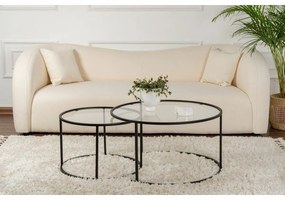 Súprava konferenčných stolíkov Aurum Black 80 cm, 2 ks