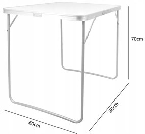 Skládací turistický stůl LUDGE 80 cm bílý
