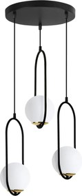 Závesné svietidlo Florence, 3x biele sklenené tienidlo, b/g, o, U