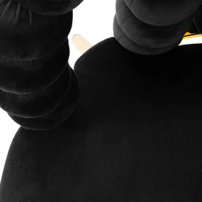 Jedálenská stolička BUBBLE BEAM zamatová čierna so zlatými nohami 871837