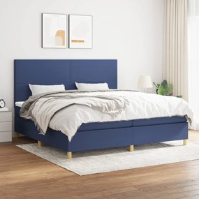 Boxspring posteľ s matracom modrá 200x200 cm látka 3142207