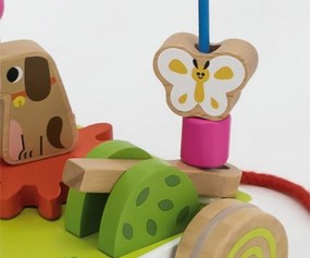 Ťahacie bludisko 2 v 1 – drevená motorická hračka s figurkami