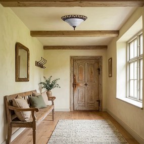 Tmavohnedé stropné svietidlo so skleneným tienidlom ø 38 cm Rustica – Trio