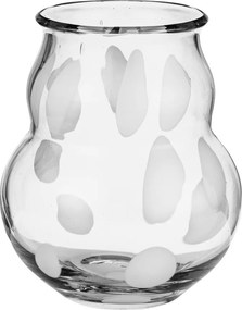 Biela sklenená ručne vyrobená váza (výška 22 cm) Dam – noo.ma