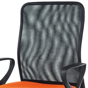 Autronic KANCELÁRSKA STOLIČKA - čierno-oranžová - 58 x 91-102 x 53 cm, plast + textil