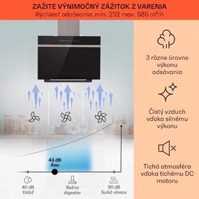 Klarstein Ava 60 Smart, digestor, 60cm, nástenný, WiFi, A++, 585 m³/h, dotykový displej