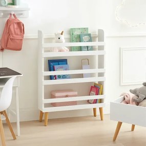 Detský regál na hračky a knihy – biely, 3-polícový