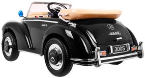 Mercedes Benz 300S Retro pre deti + diaľkové ovládanie + EVA + free Start + LED MP3 - čierne