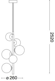 Ideal Lux - LED Luster na lanku PERLAGE 6xG9/3W/230V pr. 26 cm zlatá/biela