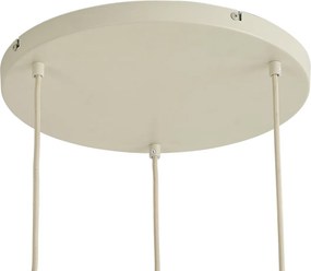 Japandi závesná lampa béžová s ľanovým tienidlom 3-svetlá - Fedde