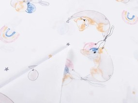 Biante Detský bavlnený záves Sandra SA-374 Pandy líšky a zajačiky s balónikmi 150x190 cm