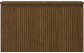 Mexen Rivel, kúpeľňová skrinka 80 cm s hornou časťou, 1 zásuvka, drážkovaná, orech, 91A20-08047-1-BFC86