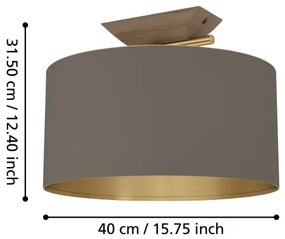 Eglo 390335 - Stropné svietidlo SANTANDRIA 1xE27/40W/230V hnedá/zlatá
