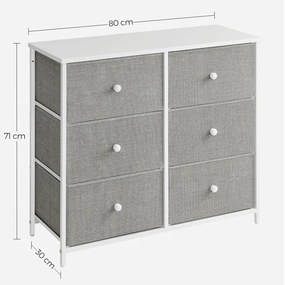Autronic BONTEC Komoda 80x30x71cm, kov, šedá, AUK-E1032 GREY Farba: Biela