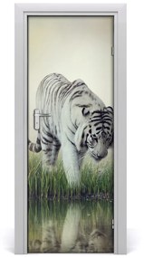 Samolepiace fototapety na dvere biely tiger 95x205 cm