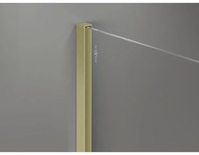 Mexen Kioto-X, sprchová zástena 160 x 200 cm, 10mm číre sklo, zlatý matný profil, 800-160-101-55-00-X